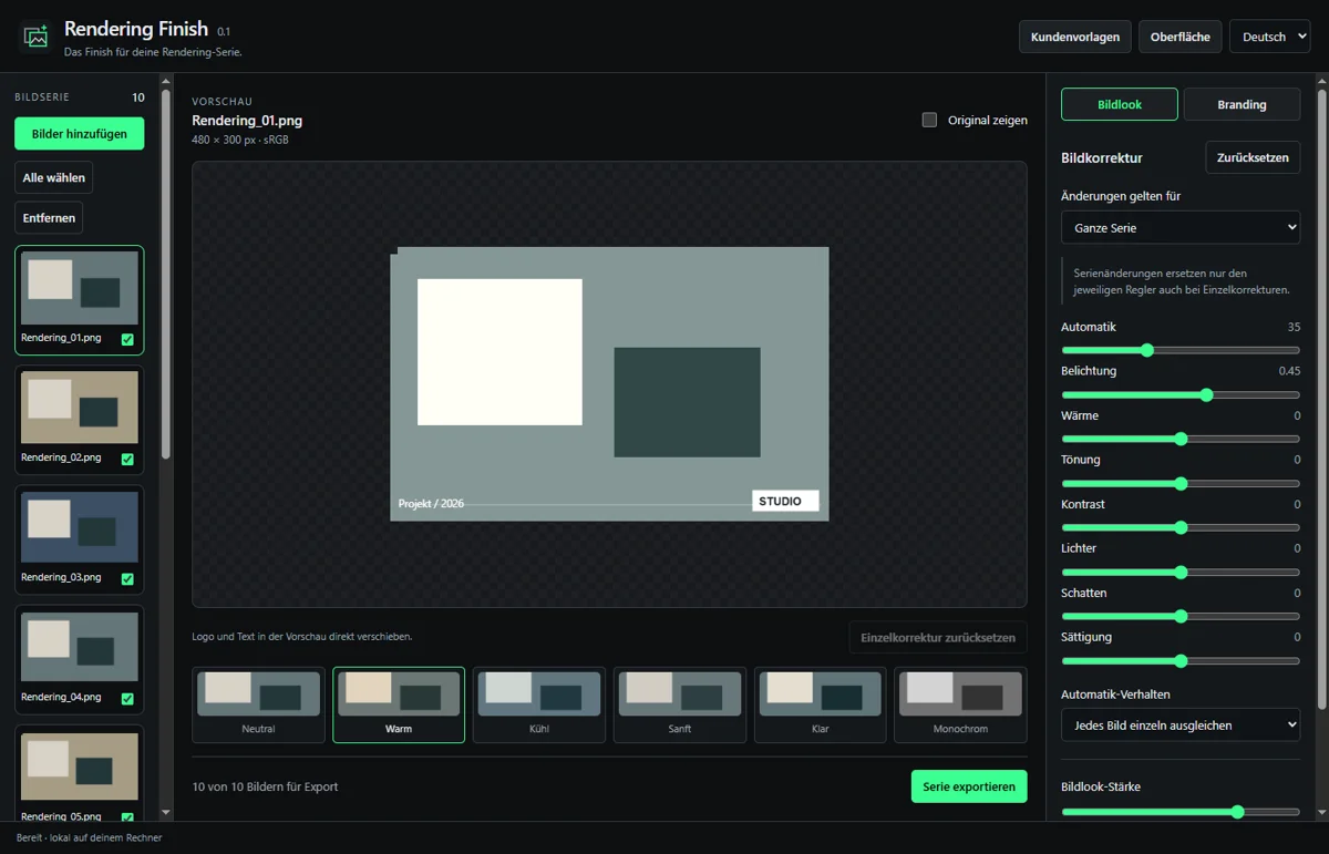Rendering Finish — Projektansicht
